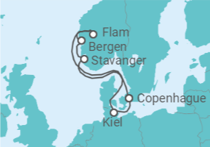 Itinerario del Crucero Tierra de los Vikingos - Costa Cruceros