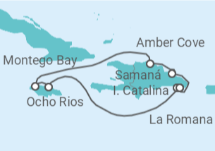 Itinerario del Crucero Todos los colores del Caribe - Costa Cruceros