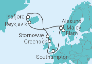 Itinerario del Crucero Reino Unido, Islandia, Noruega - MSC Cruceros