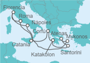 Itinerario del Crucero Islas Griegas e Italia - NCL Norwegian Cruise Line