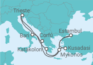 Itinerario del Crucero Grecia, Italia, Turquía - MSC Cruceros