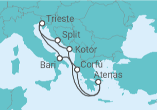 Itinerario del Crucero Italia, Croacia, Montenegro, Grecia - Costa Cruceros