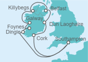 Itinerario del Crucero Irlanda - NCL Norwegian Cruise Line