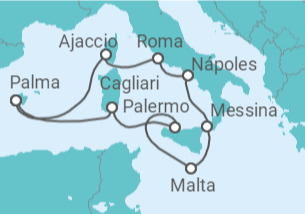 Itinerario del Crucero Francia, Italia y Malta - AIDA