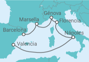 Itinerario del Crucero Francia, Italia TI - MSC Cruceros