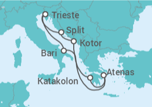 Itinerario del Crucero Italia, Croacia, Montenegro - Costa Cruceros