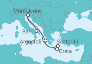 Itinerario del Crucero Grecia, Italia y Creta II - TI - MSC Cruceros