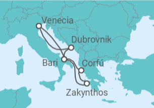 Itinerario del Crucero Croacia, Italia, Grecia TI - MSC Cruceros