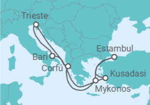 Itinerario del Crucero Turquía, Grecia, Italia TI - MSC Cruceros