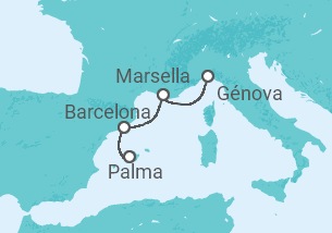 Itinerario del Crucero España, Francia - MSC Cruceros
