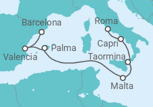 Itinerario del Crucero Mediterráneo Occidental - Regent Seven Seas