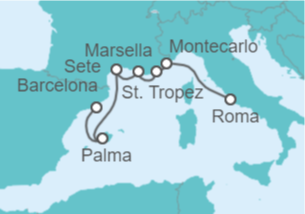 Itinerario del Crucero Mediterráneo Occidental - Regent Seven Seas