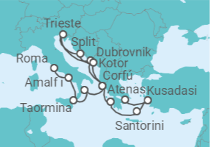 Itinerario del Crucero Mediterráneo y Adriático - Regent Seven Seas