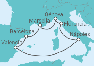 Itinerario del Crucero Italia, España, Francia TI - MSC Cruceros