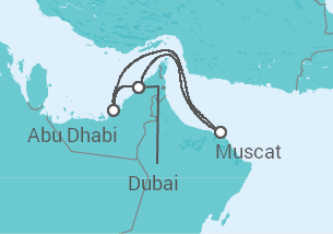 Itinerario del Crucero Mágicas noches de Oriente - Costa Cruceros