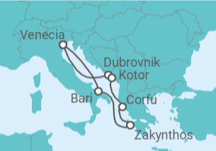 Itinerario del Crucero Croacia, Montenegro, Grecia, Italia - MSC Cruceros