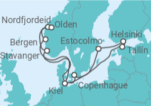 Itinerario del Crucero Suecia, Alemania, Noruega, Dinamarca, Estonia TI - MSC Cruceros