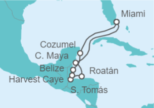 Itinerario del Crucero Honduras, Belice, México - Oceania Cruises