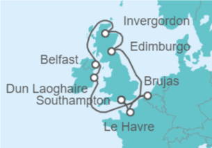 Itinerario del Crucero Islas Britanicas: Irlanda y Escocia - NCL Norwegian Cruise Line