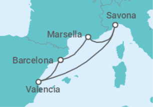 Itinerario del Crucero España, Italia, Francia - Costa Cruceros