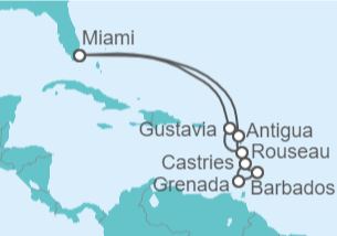 Itinerario del Crucero Aventura Antillana - Oceania Cruises