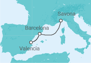 Itinerario del Crucero España - Costa Cruceros