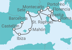 Itinerario del Crucero Despertar Mediterráneo - Oceania Cruises