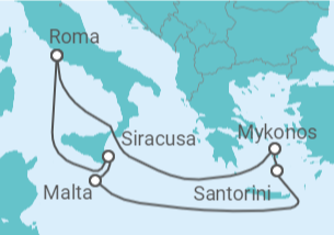 Itinerario del Crucero Grecia, Italia TI - MSC Cruceros