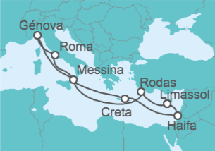Itinerario del Crucero Grecia, Chipre,  Italia - MSC Cruceros