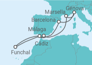 Itinerario del Crucero España, Francia, Italia - MSC Cruceros