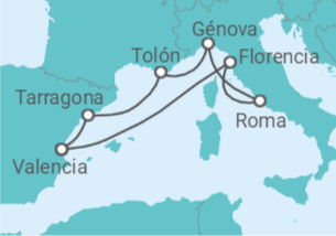 Itinerario del Crucero Italia, España TI - MSC Cruceros