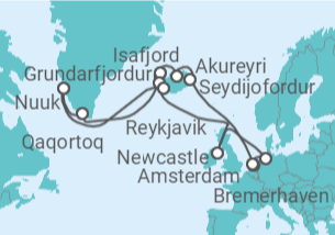 Itinerario del Crucero Islandia y Groenlandia - Costa Cruceros