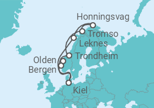 Itinerario del Crucero Noruega - Costa Cruceros