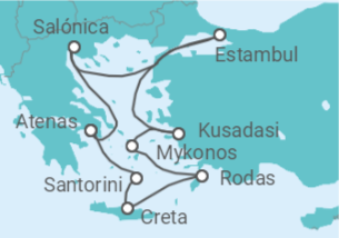 Itinerario del Crucero Islas Griegas y Estambul - NCL Norwegian Cruise Line