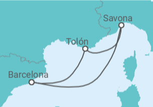 Itinerario del Crucero Italia, Francia - Costa Cruceros