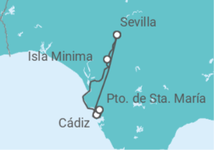 Itinerario del Crucero Los encantos de Andalucía especial Feria: Tradiciones, gastronomía y flamenco  - CroisiEurope