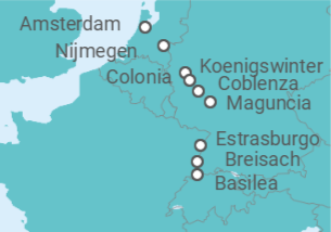 Itinerario del Crucero Los tesoros del Rin - CroisiEurope