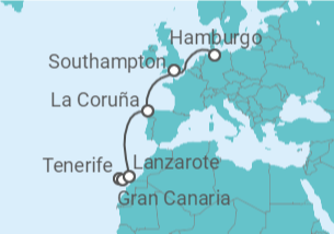 Itinerario del Crucero Islas Canarias TI - MSC Cruceros