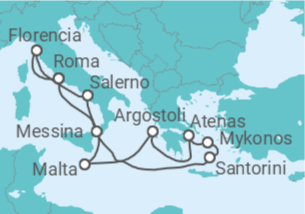 Itinerario del Crucero Grecia, Malta, Italia - NCL Norwegian Cruise Line