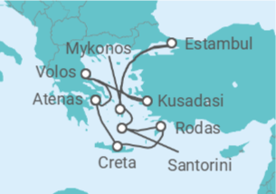 Itinerario del Crucero Santorini, Rodas y Estambul  - NCL Norwegian Cruise Line