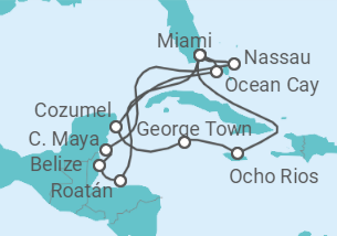 Itinerario del Crucero Honduras, Belice, Bahamas, Estados Unidos (EE.UU.), Jamaica, Islas Caimán, México - MSC Cruceros