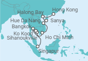 Itinerario del Crucero Desde Hong Kong (China) a Singapur - Seabourn