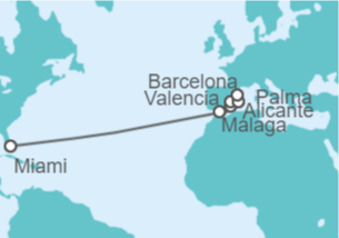 Itinerario del Crucero España - Royal Caribbean