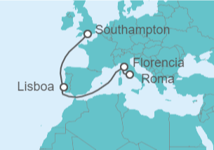 Itinerario del Crucero De Roma a Londres - Cunard