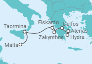 Itinerario del Crucero Encantadoras Grecia, Sicilia y Malta - Seadream Yacht Club
