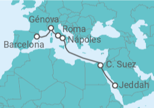 Itinerario del Crucero Italia - MSC Cruceros