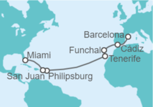 Itinerario del Crucero España, Portugal, Saint Maarten, Puerto Rico - MSC Cruceros