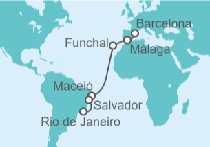 Itinerario del Crucero España, Portugal, Brasil - MSC Cruceros