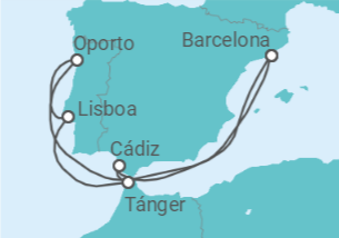 Itinerario del Crucero España, Portugal - Celebrity Cruises