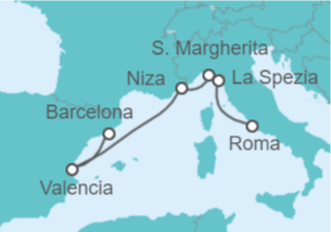 Itinerario del Crucero España, Francia, Italia - Celebrity Cruises